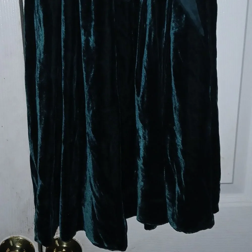 Ralph Lauren blue label emerald green soft velvet silk blend dress Sz 4 NWT